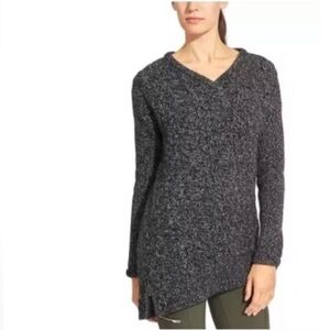 Athleta Northern Lights Asymmetrical Wool Cashmere Marbled Sweater Side Zip XXS